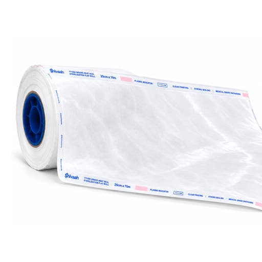 Shivaah Tyvek Grade Heat Seal Sterilization Flat Roll With Plasma Indicators