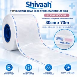 Shivaah Tyvek Grade Heat Seal Sterilization Flat Roll With Plasma Indicators - 8