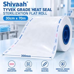 Shivaah Tyvek Grade Heat Seal Sterilization Flat Roll With Plasma Indicators - 9