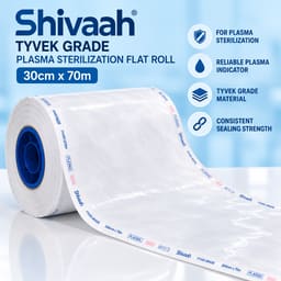 Shivaah Tyvek Grade Heat Seal Sterilization Flat Roll With Plasma Indicators - 10