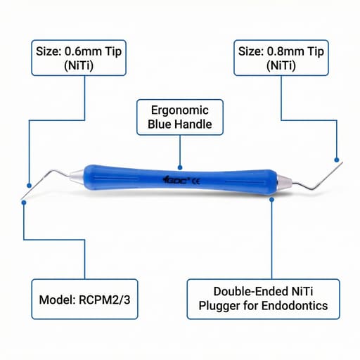 GDC NiTi Hand Plugger Blue Double End Size 0.6mm/0.8mm - RCPM2/3