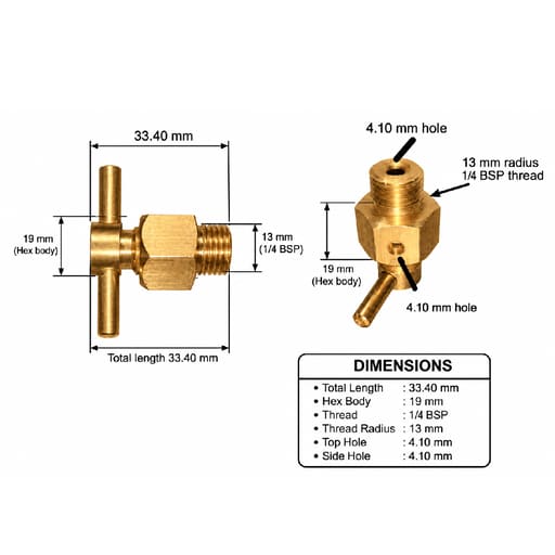 Sparedent Brass Dental Compressor Bleed Valve
