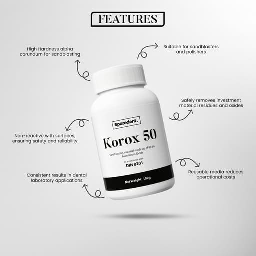 Sparedent Korox 50 Powder for Dental Sandblaster/Polisher (Short Expiry 02-2027)