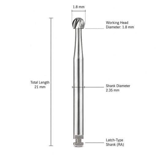 SS White Round Carbide Contra Angle Bur RA - 6 (310006) Pack Of 5