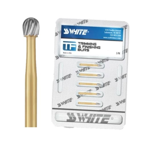 SS White Round Finishing Bur-12 Blades #7008 (Pack Of 10)