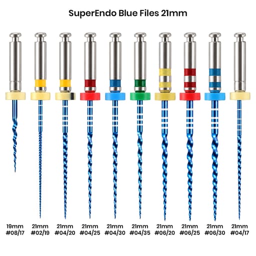 SuperEndo Blue Files 21mm (Pack of 6)