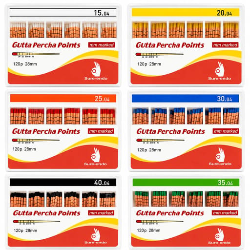 Sure Endo Gutta Percha Length Marked - 4% (Pack of 120)