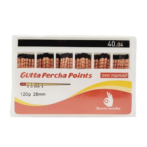 Sure Endo Gutta Percha Length Marked - 4% (Pack of 120)