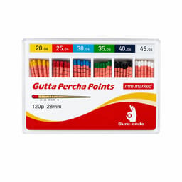 Sure Endo Gutta Percha Length Marked - 6% #20-45 (Pack of 120)