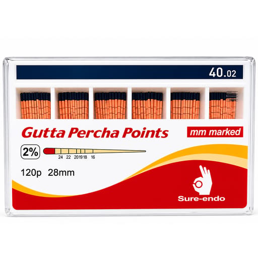 Sure Endo Gutta Percha Length Marked - 2% (Pack of 120)