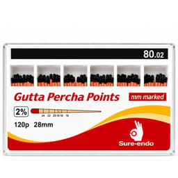 Sure Endo Gutta Percha Length Marked - 2% (Pack of 120) - 14
