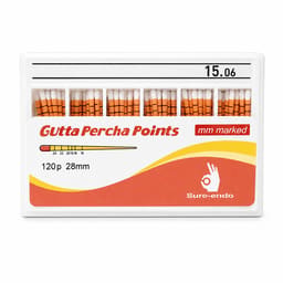 Sure Endo Gutta Percha Length Marked - 6% #15 (Pack of 120)