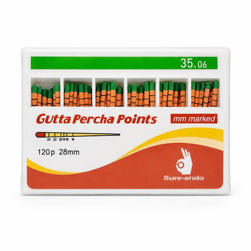 Sure Endo Gutta Percha Length Marked - 6% (Pack of 120)