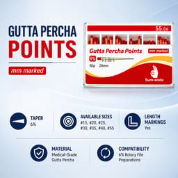 Sure Endo Gutta Percha Length Marked - 6% (Pack of 60) - 4