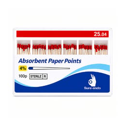 Sure Endo Paper Points - 4% (Pack of 100) - 4