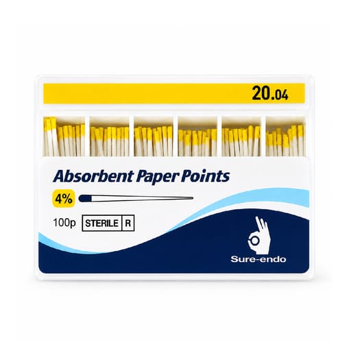 Sure Endo Paper Points - 4% (Pack of 100)