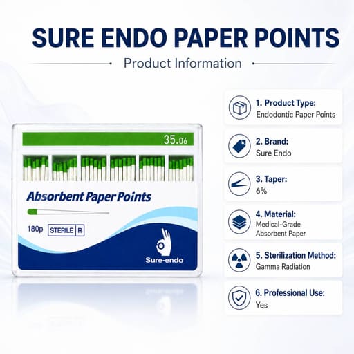 Sure Endo Paper Points - 6% (Pack of 180)