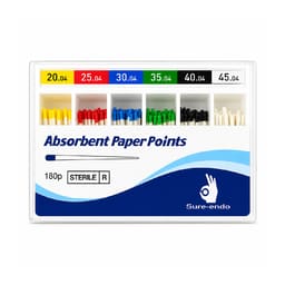 Sure Endo Paper Points Length Marked -4% #20-45 (Pack of 180)