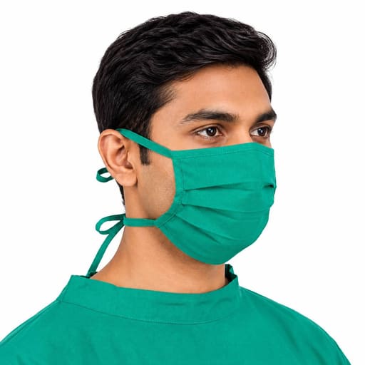 Surgical Green Cloth Mask Tie ( Pack Of 1 )