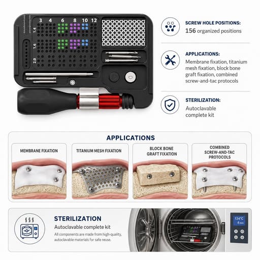 Surgident GBR Screw Standard Kit | 156 Screw Holes (SD-SCRT)
