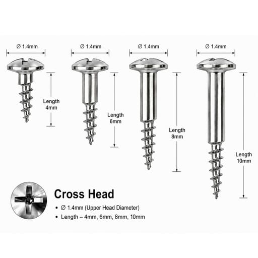 Surgident GBR Tenting Screws - ∅ 1.4mm (Pack of 5)