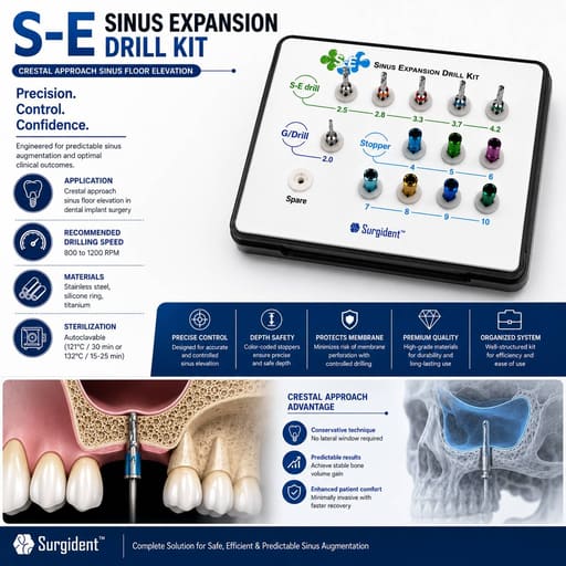 Smile Implantat-Knochen-Expander-Set – Sinusheber, Bohrer & Säge Für Dentalchirurgie
