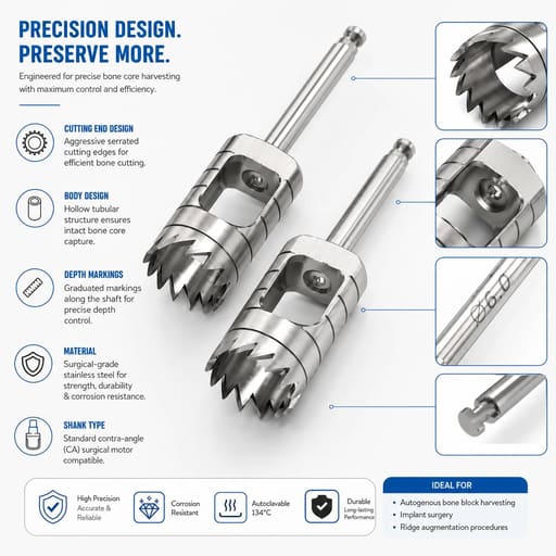 Surgident Trephine Bur 13mm - Assorted (SD-TBA)