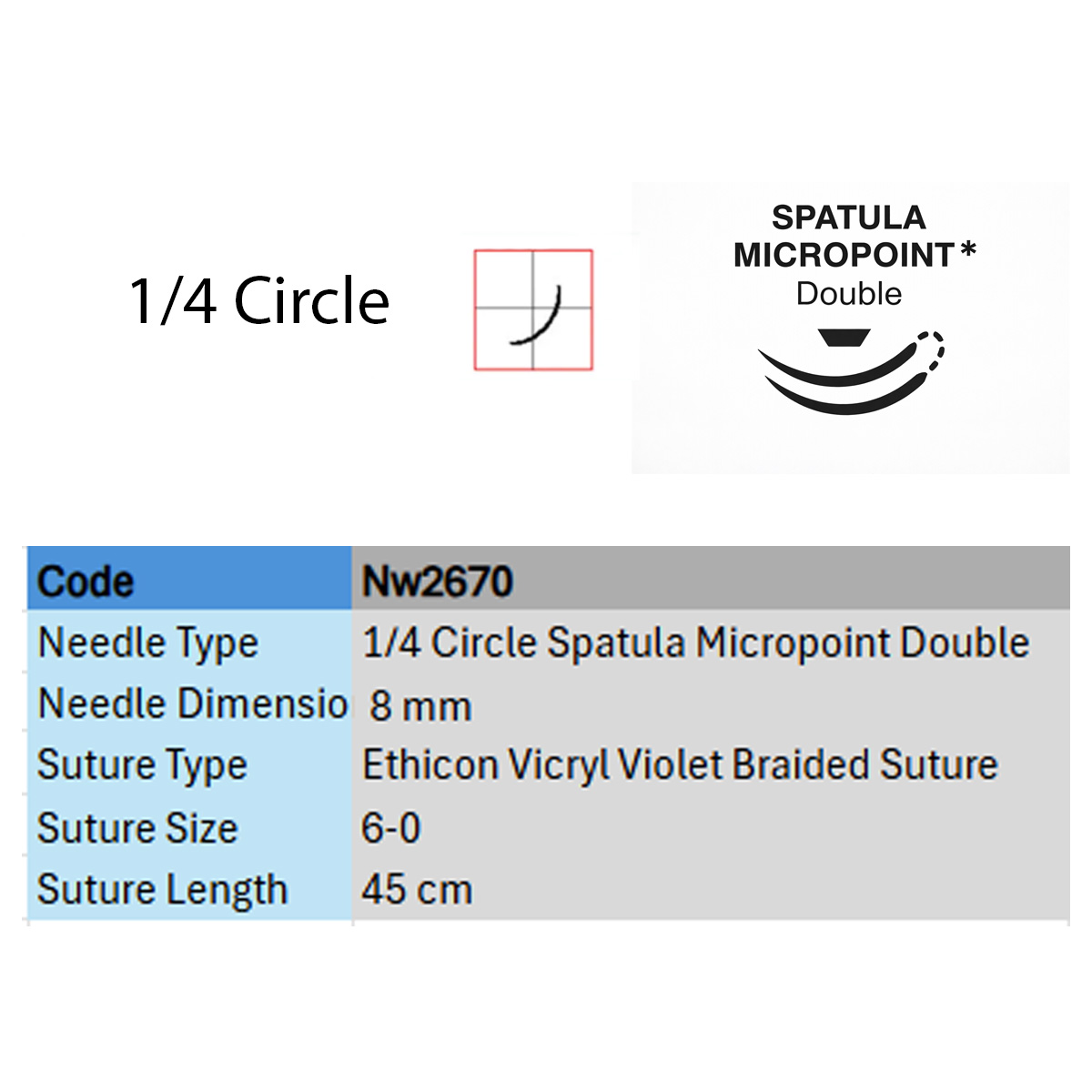 Ethicon Vicryl #6-0 Absorbable Violet Braided Suture