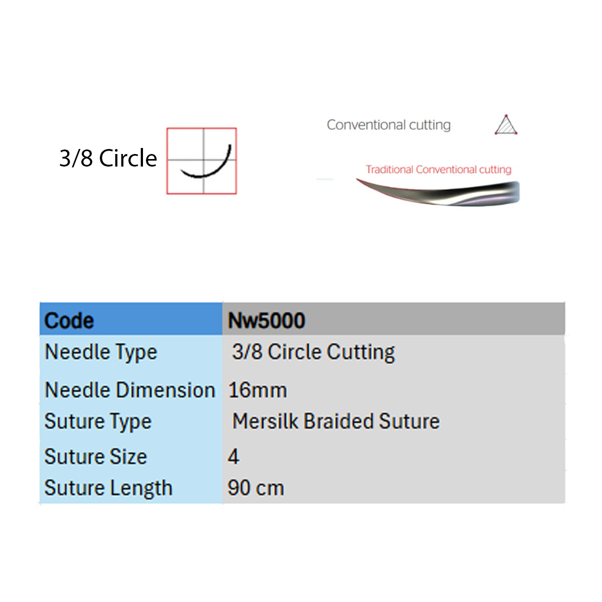 Ethicon Mersilk #4-0 Black Braided Suture
