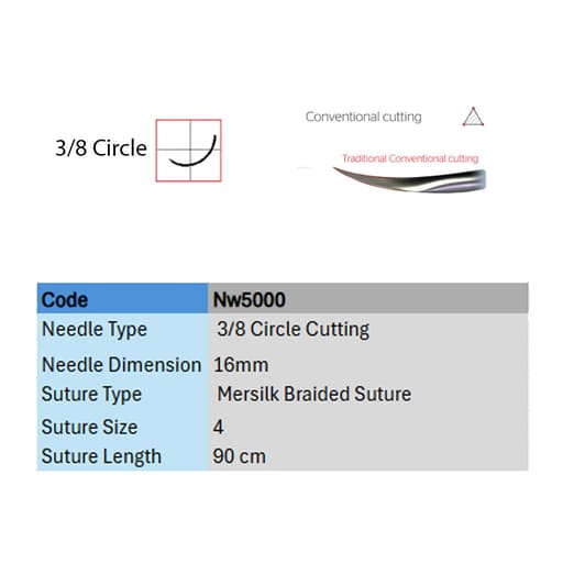 Ethicon Mersilk #4-0 Black Braided Suture