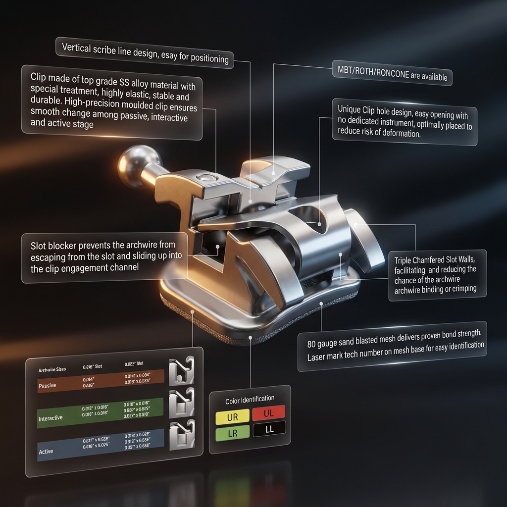 Yammi Orthodontic Self Ligating Metal Brackets Kit