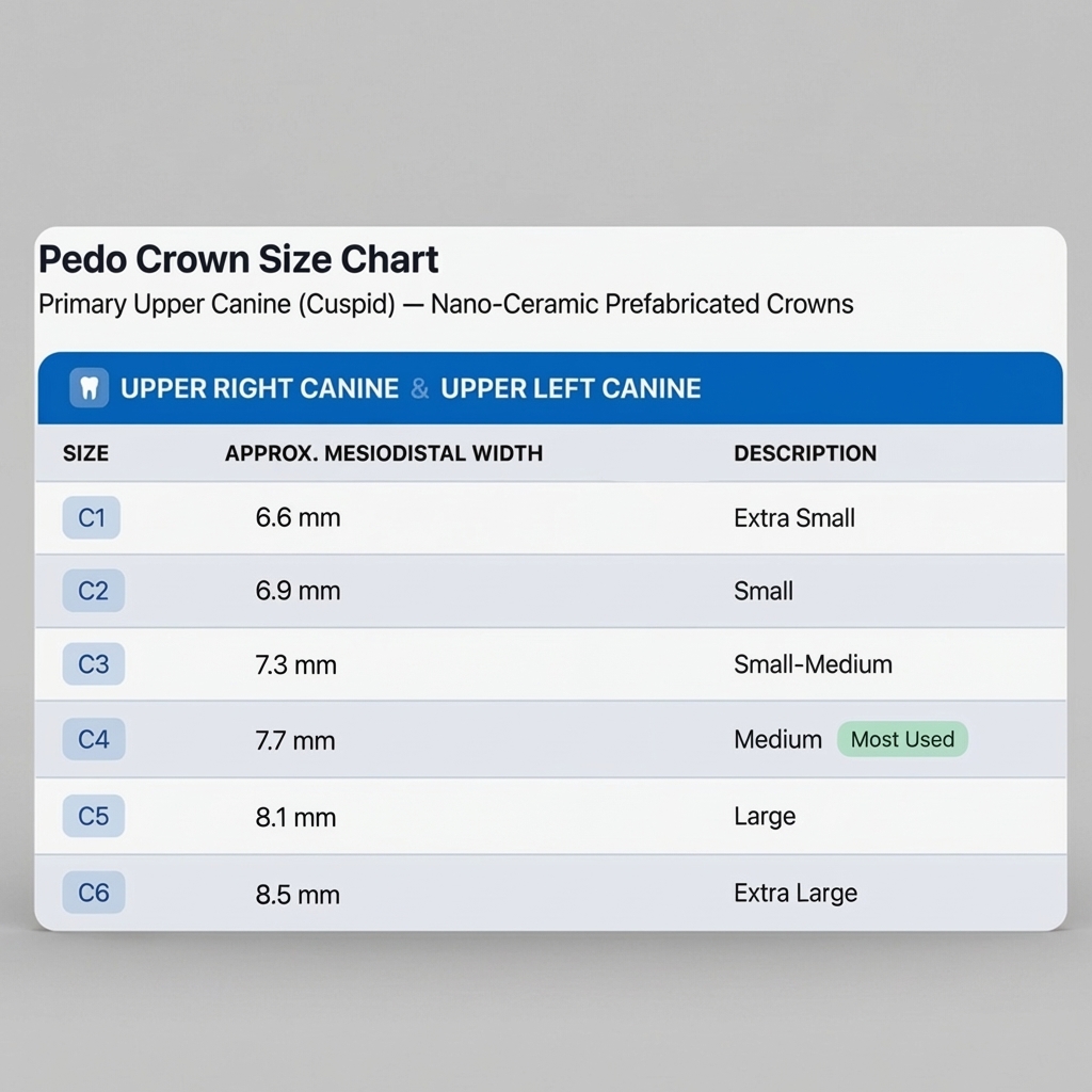 Pedo Crown Primary Upper Canine Refills