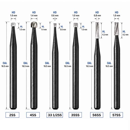 TriHawk Short Shank FG Carbide Airotor Burs (Pack of 1)