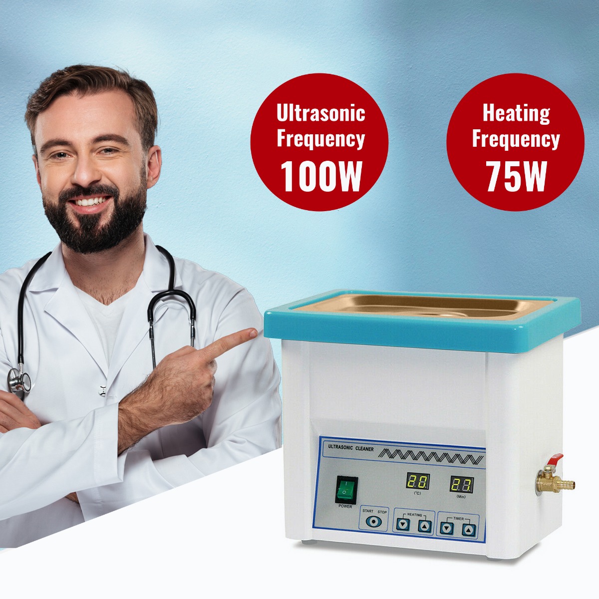 Waldent Ultrasonic Cleaner 5 Ltr Stainless Steel (5 Litres) Refurbished