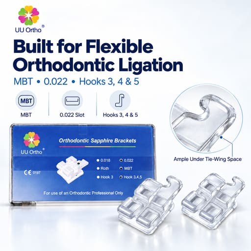 UU Ortho Mono Crystalline Sapphire Transparent Ceramic Brackets