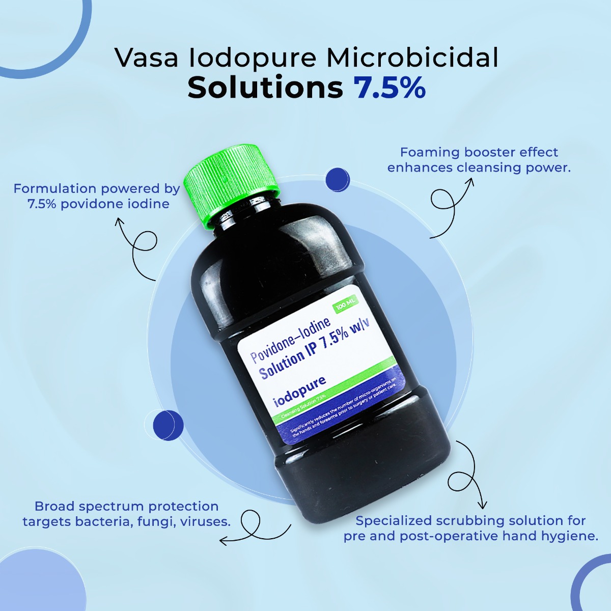 Vasa Iodopure Microbicidal Solutions 7.5% (Pack of 10)