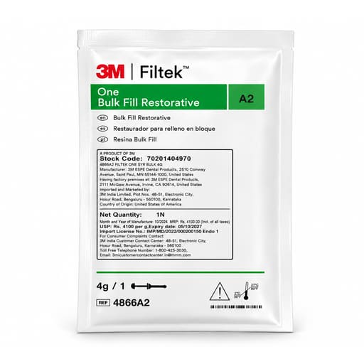3M ESPE Filtek One Bulk Fill Restorative Syringe Shade A2 (Pack of 1)