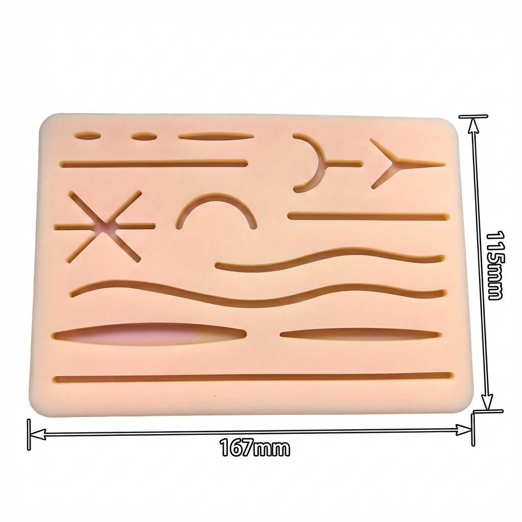 iDENTical Silicone Suture Practice Pad with 14 Pre-cuts- Type B