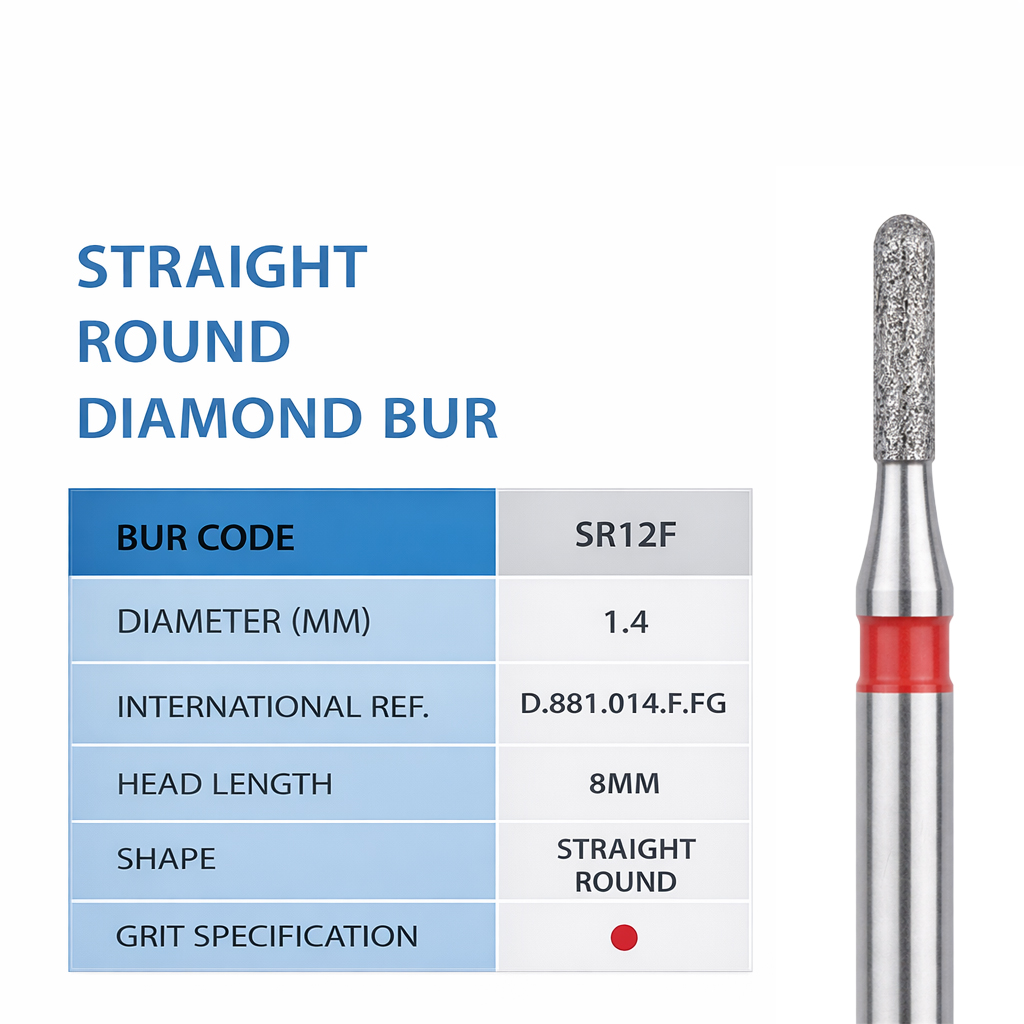 Frank Diamond Bur SR-12F | Made in Germany (Pack of 5)
