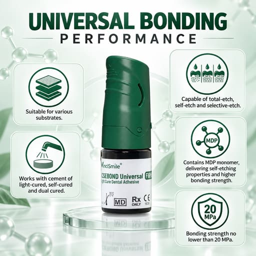 Vincismile HugeBond Universal FliPro Light Cure Dental Adhesive (Short Expiry 02-2027)