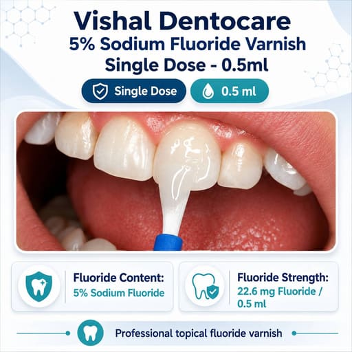 Vishal Dentocare 5% Sodium Fluoride Varnish Single Dose - 0.5ml (Pack of 10)