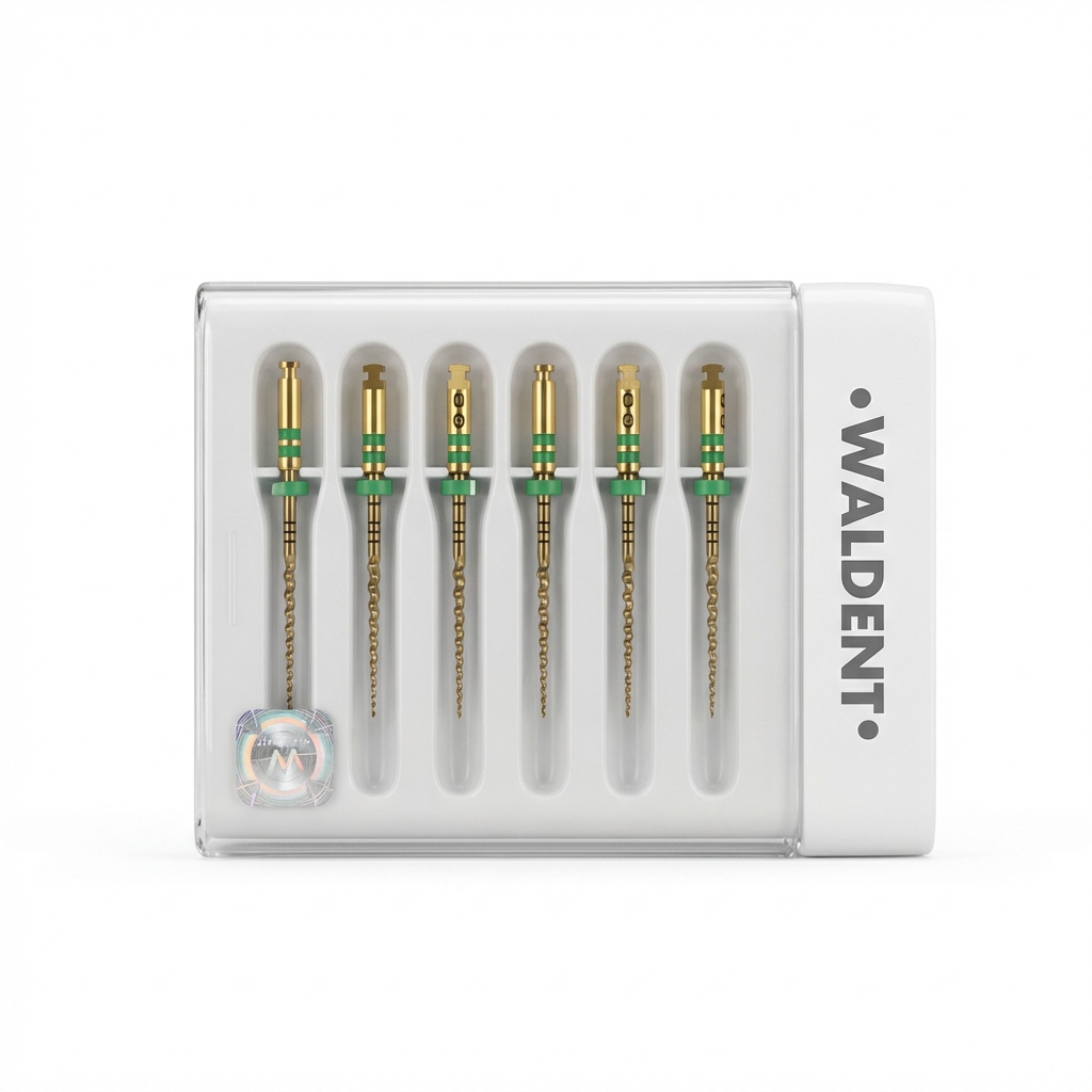 Waldent Wal-flex Gold Rotary Files 25mm -W10 (35/6%) (Pack Of 6)