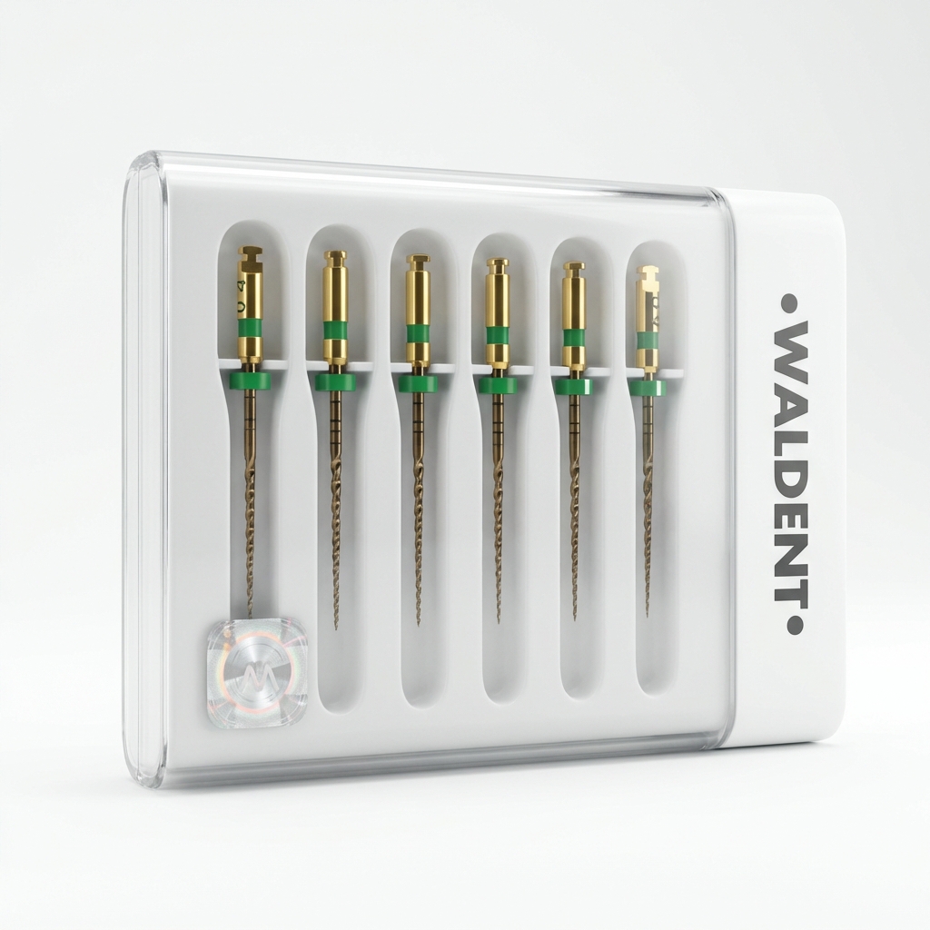 Waldent Wal-flex Gold Rotary Files 25mm -W9 (35/4%) (Pack Of 6)