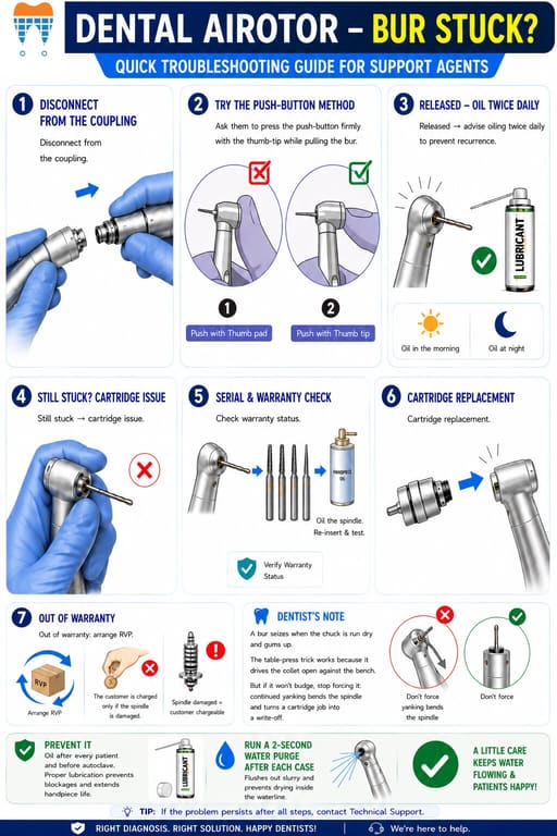 Waldent AURA Gold LED Special Edition Airotor Handpiece And Cartridge