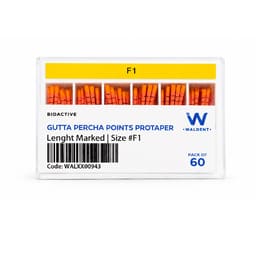 Waldent Bioactive Progressive Taper Gutta Percha Points (ProTaper Compatible) - Length Marked #F1