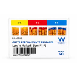 Waldent Bioactive Progressive Taper Gutta Percha Points (ProTaper Compatible) - Length Marked #F1-F3