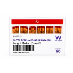 Waldent Bioactive Progressive Taper Gutta Percha Points (ProTaper Compatible) - Length Marked #F2