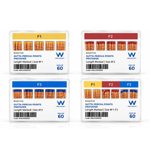 Waldent Bioactive Progressive Taper Gutta Percha Points (ProTaper Compatible) - Length Marked