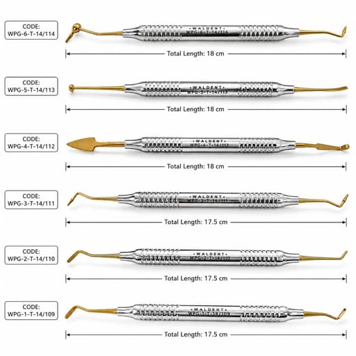 Waldent Composite Instrument kit - Gold- Set of 6 (K14/4)