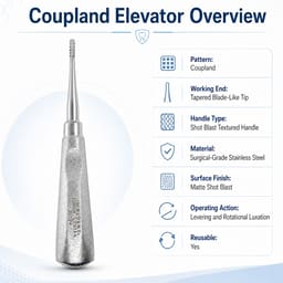 Waldent Coupland Root Elevator with Shot Blast Handle (2/118) - 4